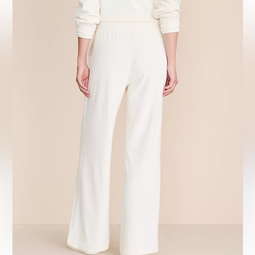 Lou & Grey Ribbed Velour Side Slit Wide Leg Pants